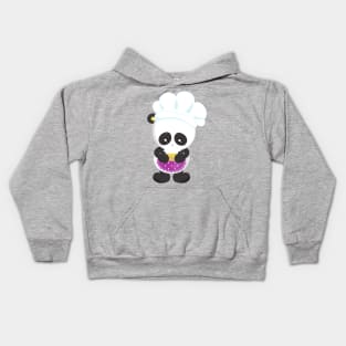 Cooking Panda, Baking Panda, Panda With Pie, Apron Kids Hoodie